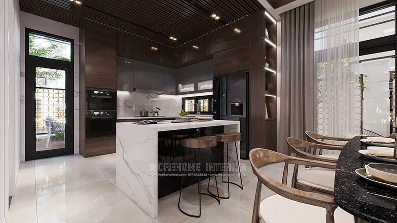Thiết kế phòng bếp biệt thự cao cấp