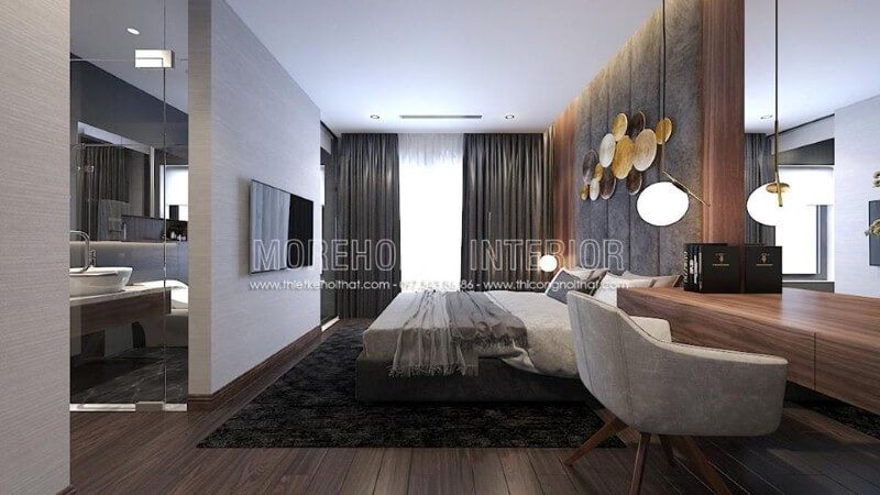 Thiết kế nội thất phòng ngủ master khép kín hiện đại, đẹp. Thiết kế nội thất chung cư phong cách hiện đại đẹp, trẻ trung