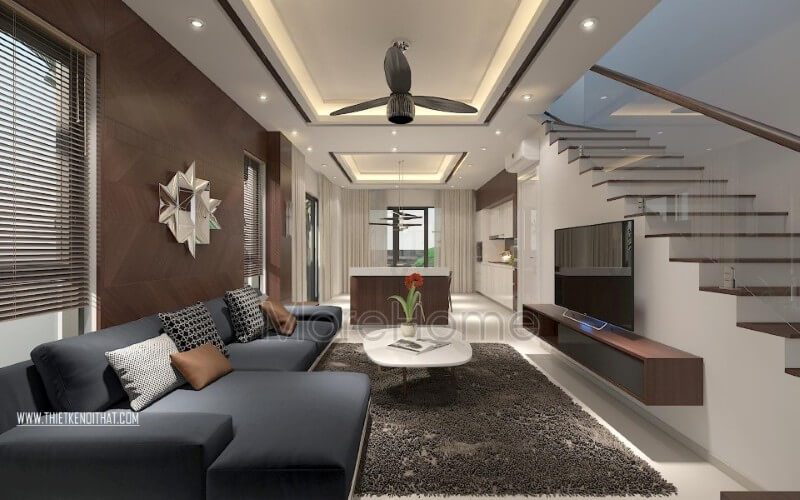 Thiết kế biệt thự Vinhomes Thăng Long hiện đại, đơn giản, không chú trọng đến các nét trạm khắc tinh xảo mà tập trung nhiều hơn vào sử dụng công năng sử dụng mang đến sự thuận tiện cho gia chủ Thiết kế nội thất biệt thự cao cấp, sang trọng